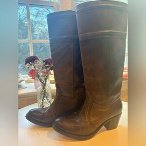 Frye Brown Leather Knee-High Boots